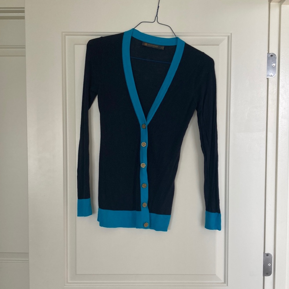 Navy button down sweater